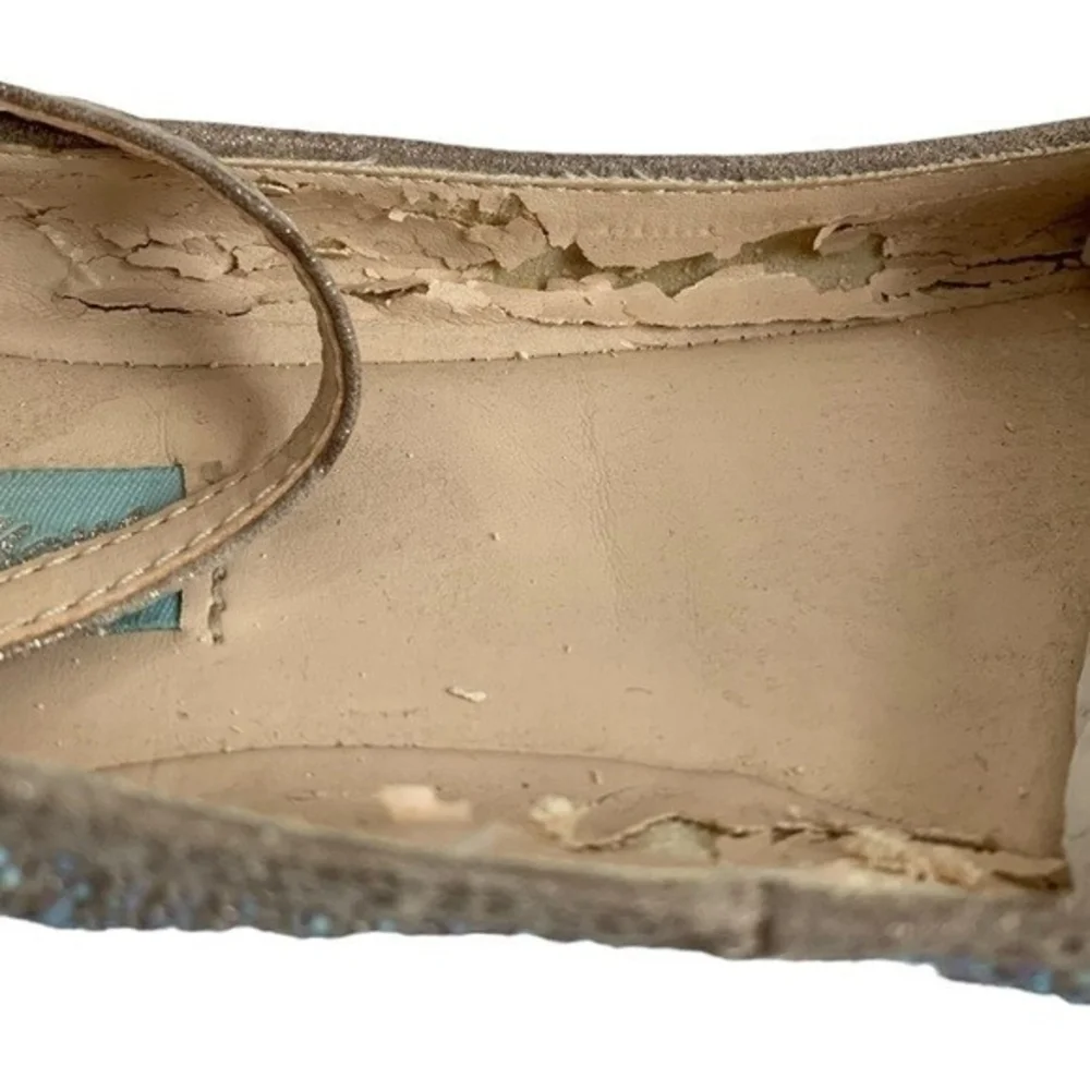 Betsey Johnson Joy Gold Rhinestone Ballet Flats Women’s Shoes Size 7B